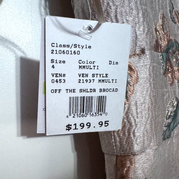 New NIGHTWAY NY Off The Shoulder Brocade 21937 Rose Ball Prom Gown Slit Formal 4 - Picture 8 of 13